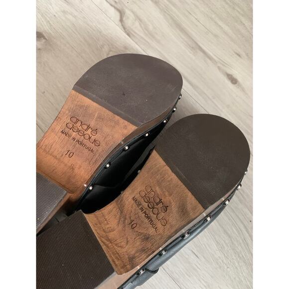 Andre Assoue Leather Clog Mules Size 10 - Picture 4 of 5